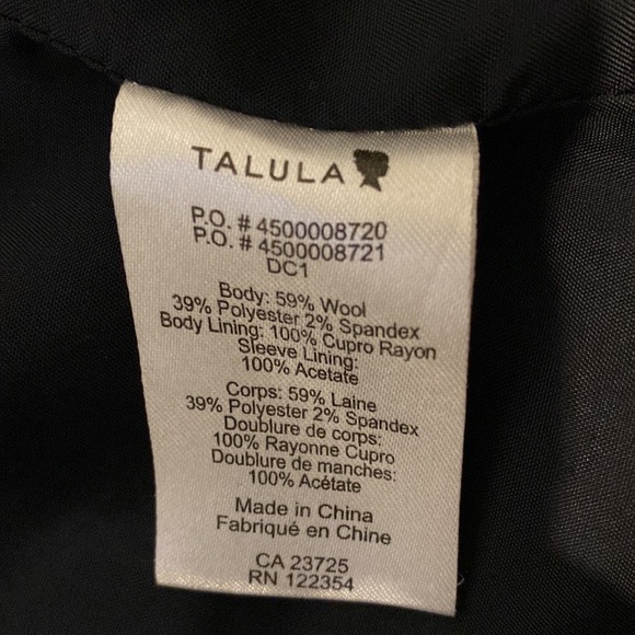 Aritzia Talula charcoal Grey wool blazer, Size 2 - Picture 4 of 8